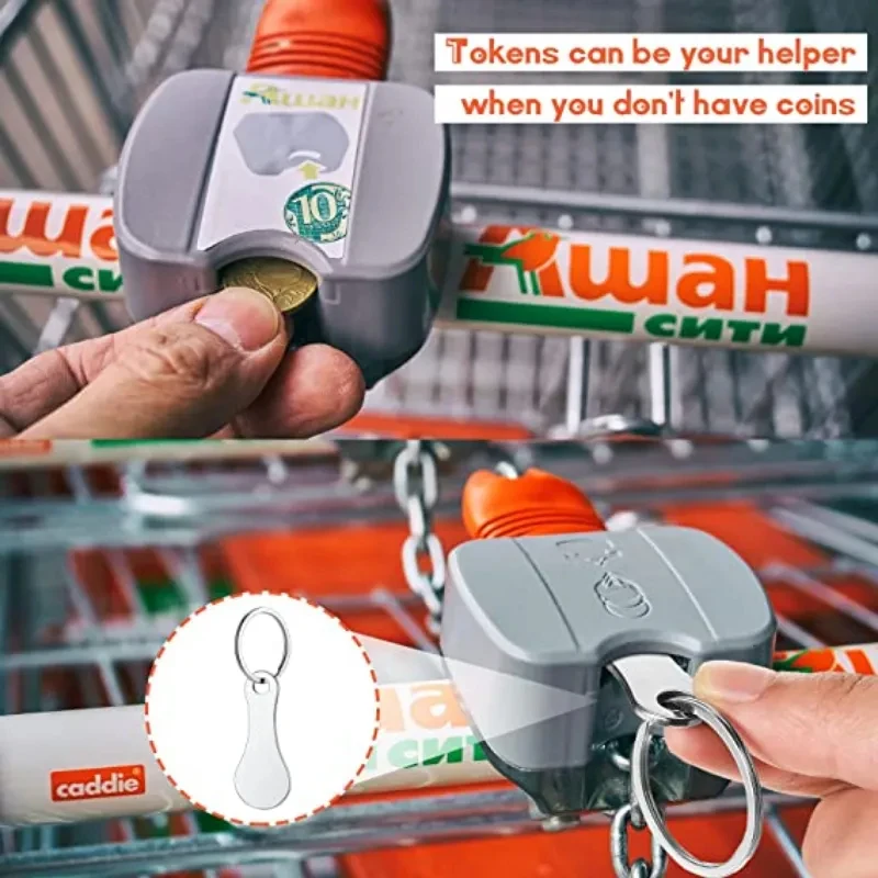 2pcs Cart Shopping Token Keychain