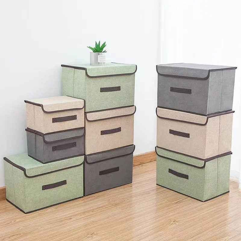 Fold Non Woven Fabric Storage Box Gray Home Supplies Clothing Underwear Sock And Kid Toy Storage Organizer Cosmetics 2