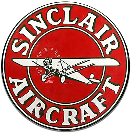 Sinclair Avaiation Sinclair Motor Oil Emblem Seal Vintage Gas Signs Riproduzione Car Company Vintage Style Metal Signs Round