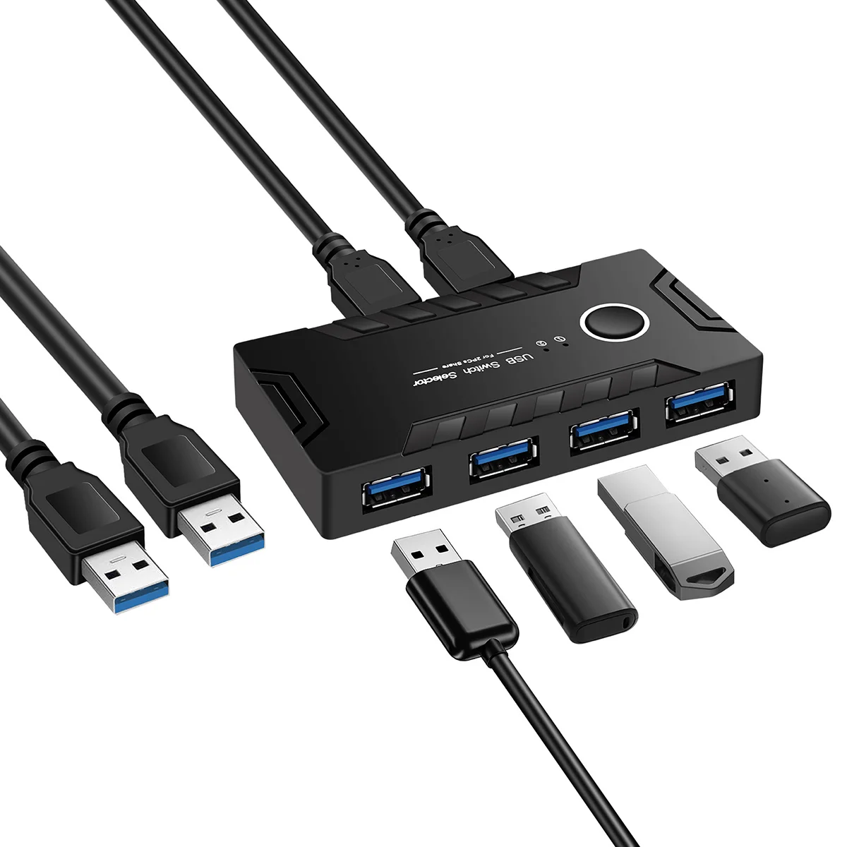 Фото USB 3,0 KVM переключатель 2 в 4 выхода для клавиатуры мыши принтера монитора USB 3,0 переключатель USB контроллер концентратор адаптер №2