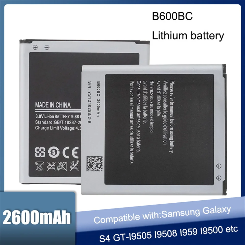 2600mAh B600BC B600BE B600BU Replacement Phone Battery For Samsung Galaxy S4 I9500 I9508 GT-I9505 I9506 I9502 Lithium |