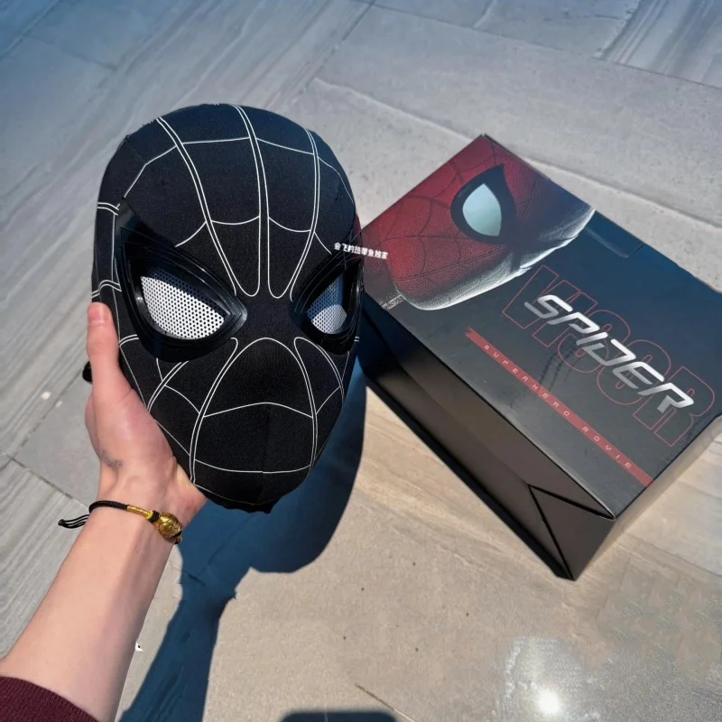 Cosplay Mask-Moving Eyes Blinking Function Superhero Headgear Adults Kids Spider-Man Helmet Ring Control Cosplay Mask Toy Gift