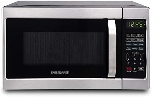 

Microwave 700 Watts, 0.7 cu ft - Microwave Oven With LED Lighting and Child Lock - Perfect for Apartments and Dorms - Easy Clean