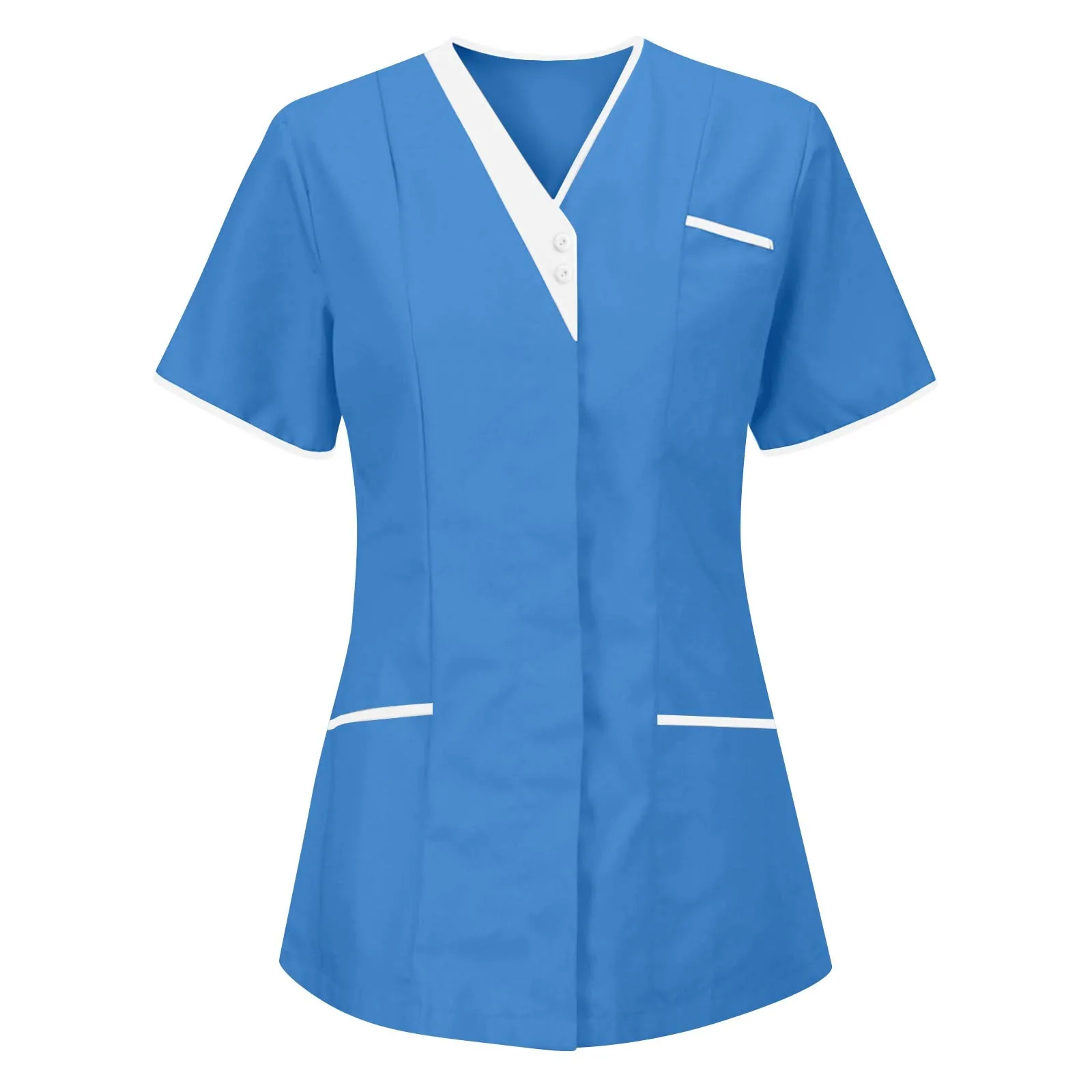 Clinical Workwear Medical Nurse Uniform Scrubs Top Short Sleeve Doctor Clothes Solid Color Medical Scrub Blouse Vneck Workwear