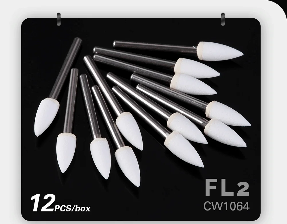 AZDENT 12 teile/paket Dental Flamme Kegel Runde Weiß Stein Polierer FG Bohrer Zahnmedizin Polieren Zahnarzt Klinik Metall Harz Porzellan – Detail 7