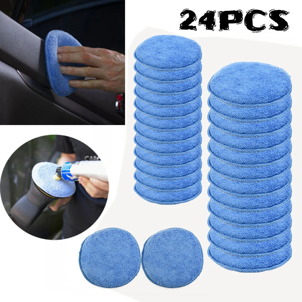 SPTA 10Pcs 125mm Soft Microfiber Car Wax Applicator Pad Polishing Sponge  for Auto Care Paint Cleaner - AliExpress