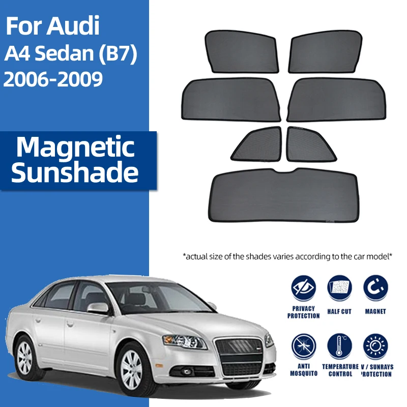 

For Audi A4 B7 Sedan 2004-2008 Magnetic Car Sunshade Shield Front Windshield Blind Curtain Rear Baby Side Window Sun Shade Visor