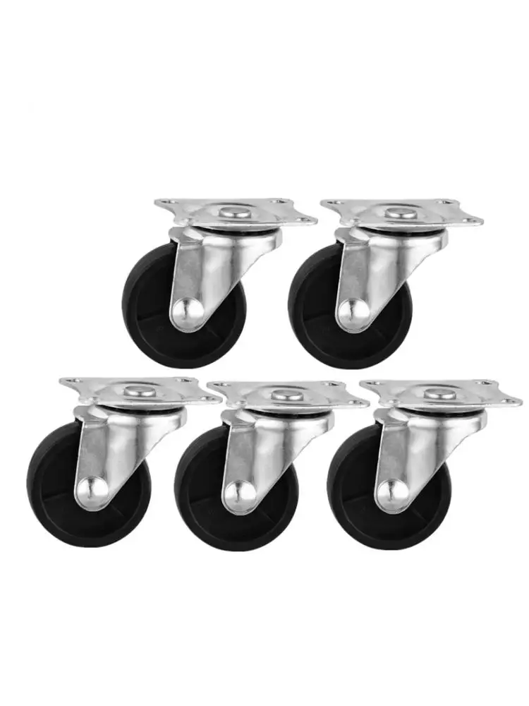 

5 Pcs/Lot Casters Spot 1.5 Inch Black Pp Universal Wheel Diameter 40mm Flat Plastic Steering Height 5cm Furniture Foot