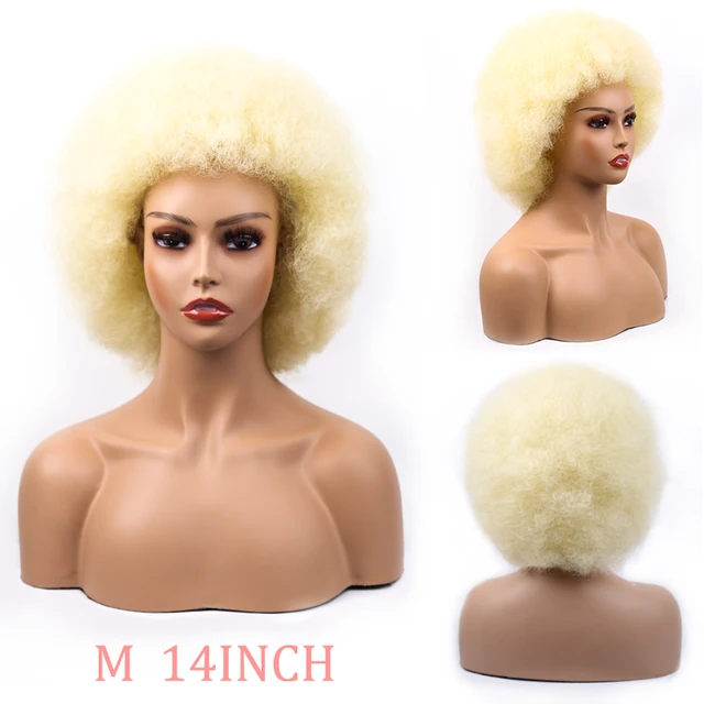 Synthetic Afro Wig Short Fluffy Hair Wigs for Black Women Kinky Curly Hair for Party Dance Cosplay Wigs with Bangs 613