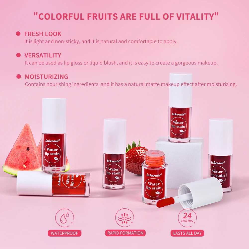 6Colors Water Lip Stain Moisturizing Lip Glaze Long Lasting Lip Ink Face Lip Dual Purpose Waterproof Liquid Cosmetic Makeup 5
