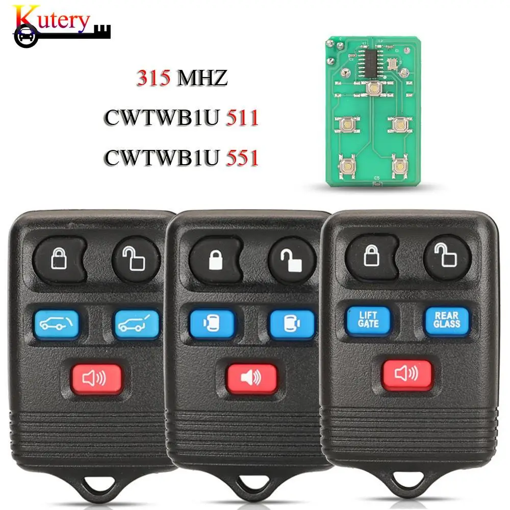 

jingyuqin 10PCS/Lot Remote Car Key For Ford Expedition Freestar Lincoln Windstar Mercury Monterey Navigator 5 Buttons 315MHZ