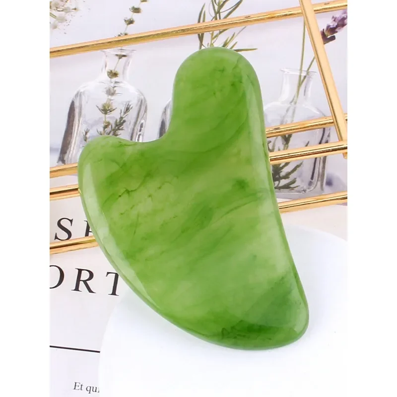 Natural Jade Stone Gua Sha Massage Board Rose Quartz Guasha Plate Jade Face Massager Scrapers Tools Face Neck Back Body