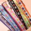 Hand Knitting Flower Pet Collar With Bell Colorful Retro Style Cat Collar Adjustable Safety Necklace For Puppy Cat Accessories 4