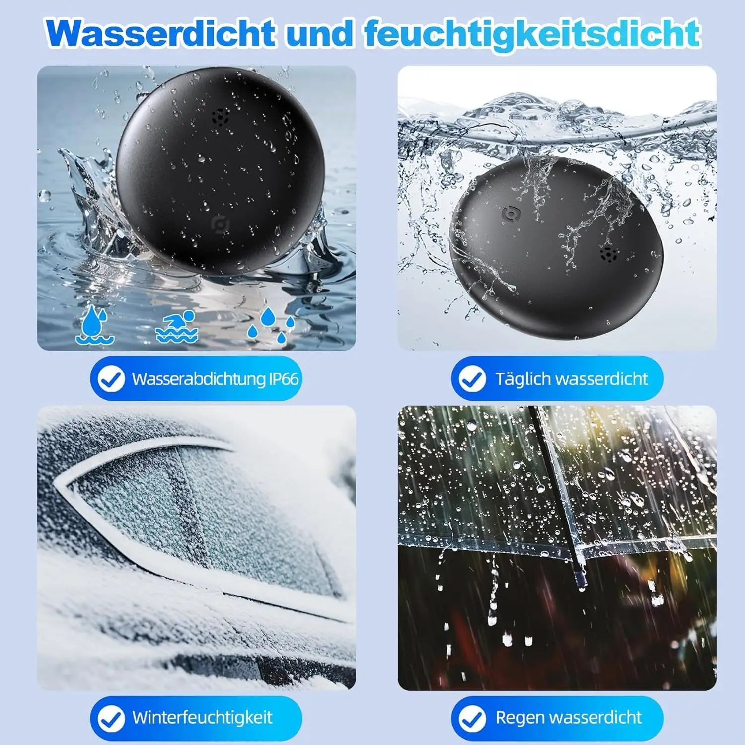 Smart Tracker for Keys, Luggage, Wallets - Android Compatible, IP66 Waterproof
