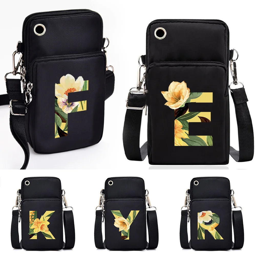 

Shoulder Bags Unisex Waterproo Phone Bags Universal for Samsung/xiaomi/iphone Shoulder Bags Floral Printing CrossBody Bag