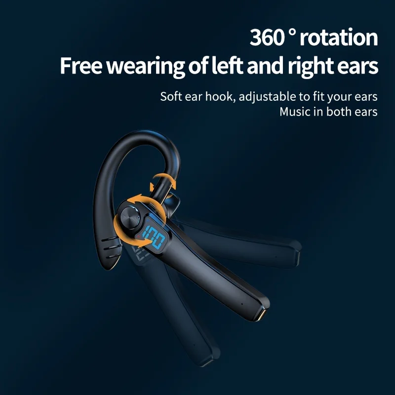 X7 Single Ear Headset With Mic Wireless 5.2 Earphone Noise Cancelling Waterproof Earpiece Wireless Handsfree Long Standby Time 5