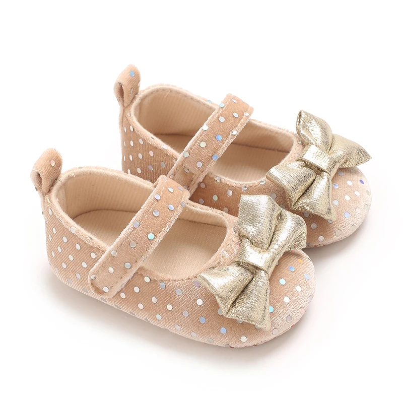 Mary Jane Princess Flat Shoes Preschool Children's Soft Bottom Wedding Dress First Walker Non slip Bow Pre