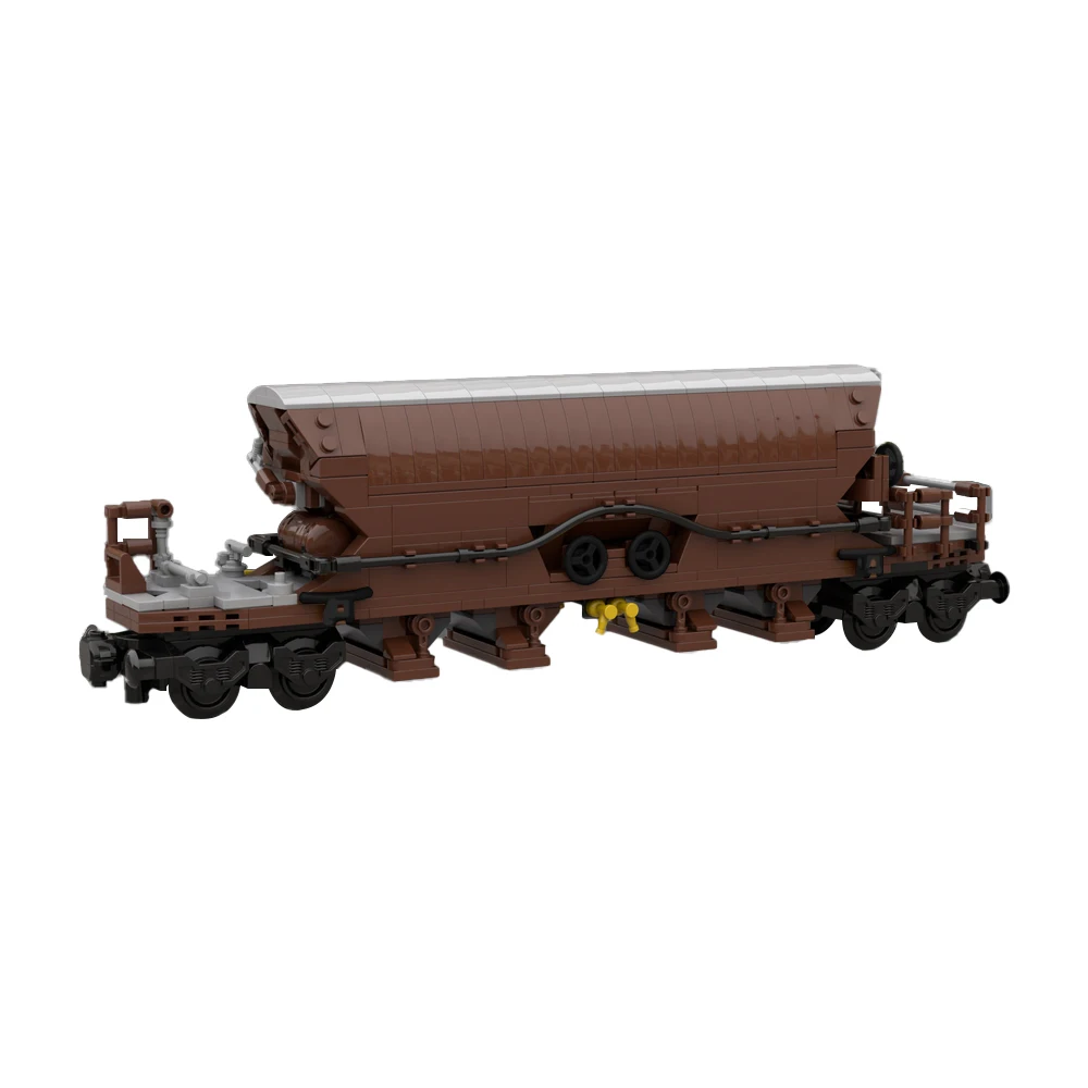 Moc Freight Train Building Block Per 10277 Hoppered Wagon Brown Railway Caboose Model Boxcar/Goods Wagon Model Brick Kids Gift
