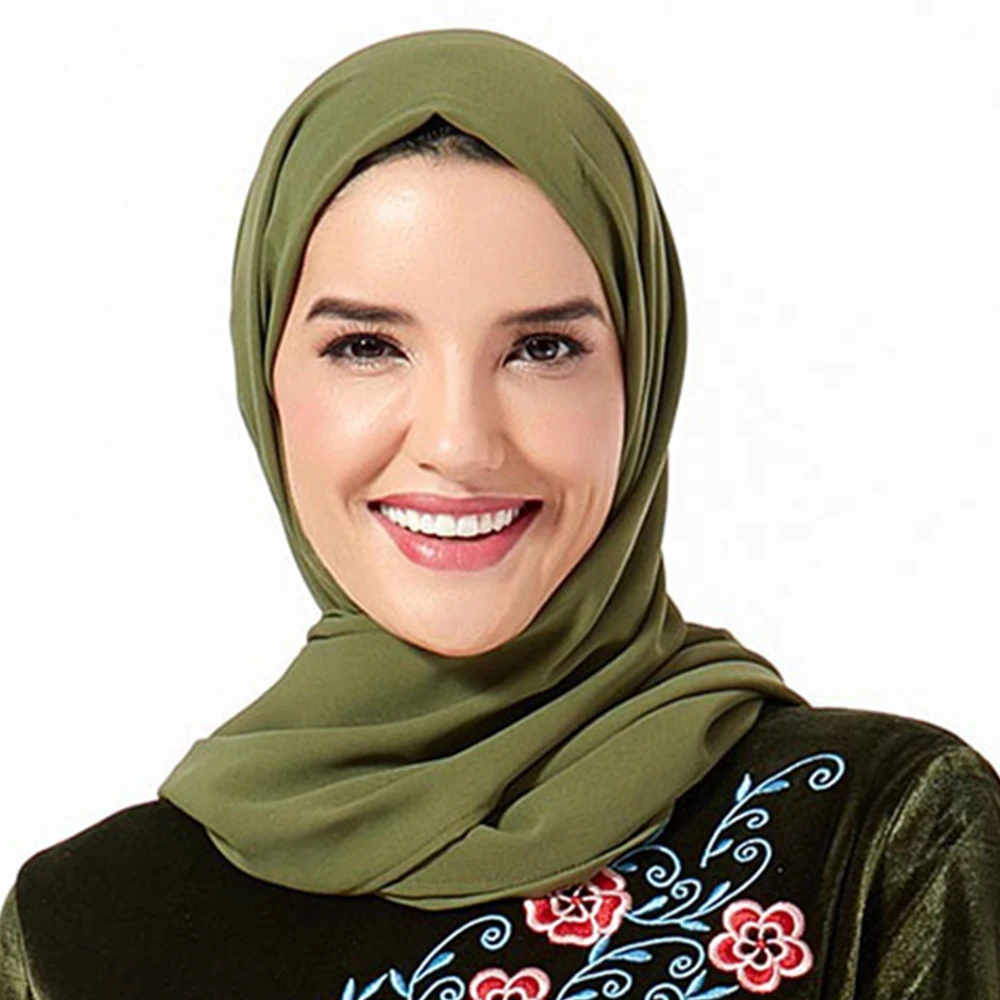 ETOSELL Women Muslim Hijabs Scarf Head Hijab Wrap Green Full Cover up Shawls Headband