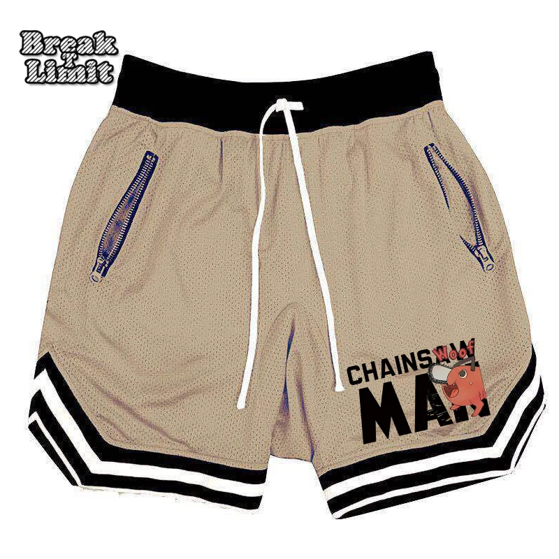 

Anime Gym Shorts Chainsaw Man Pattern Summer Beach Pants Fashion Casual Daily Gym Running Workout Quick-Dry Basketball Fitness