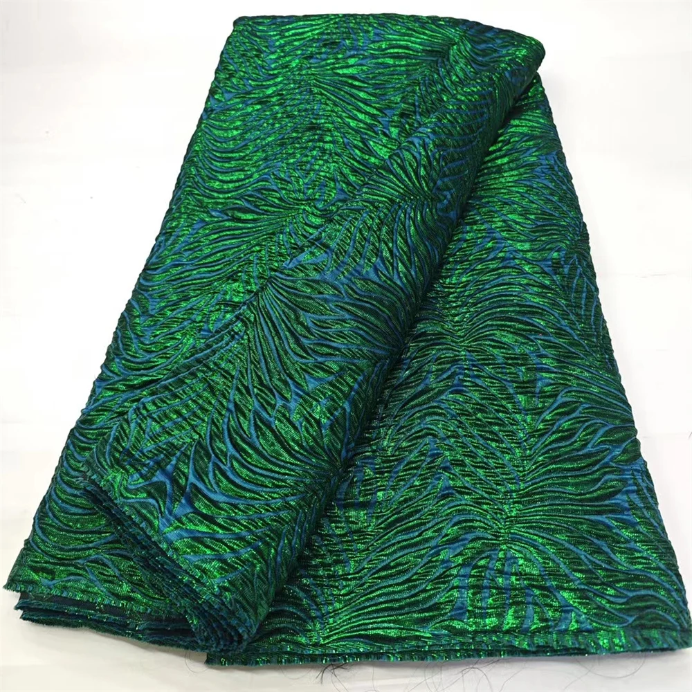 Tissu Brocart Africain Coton - Imprimé Léopard Vert Et Blanc - Format Fat Quarter (18x21") - Neuf, Fait Main
