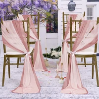 Chiffon Chair Sashes Cover Draping Fabric Wrinkle-Free for Party Ceremony Reception Floral Arrangement Banquet Outdoor Decor 5