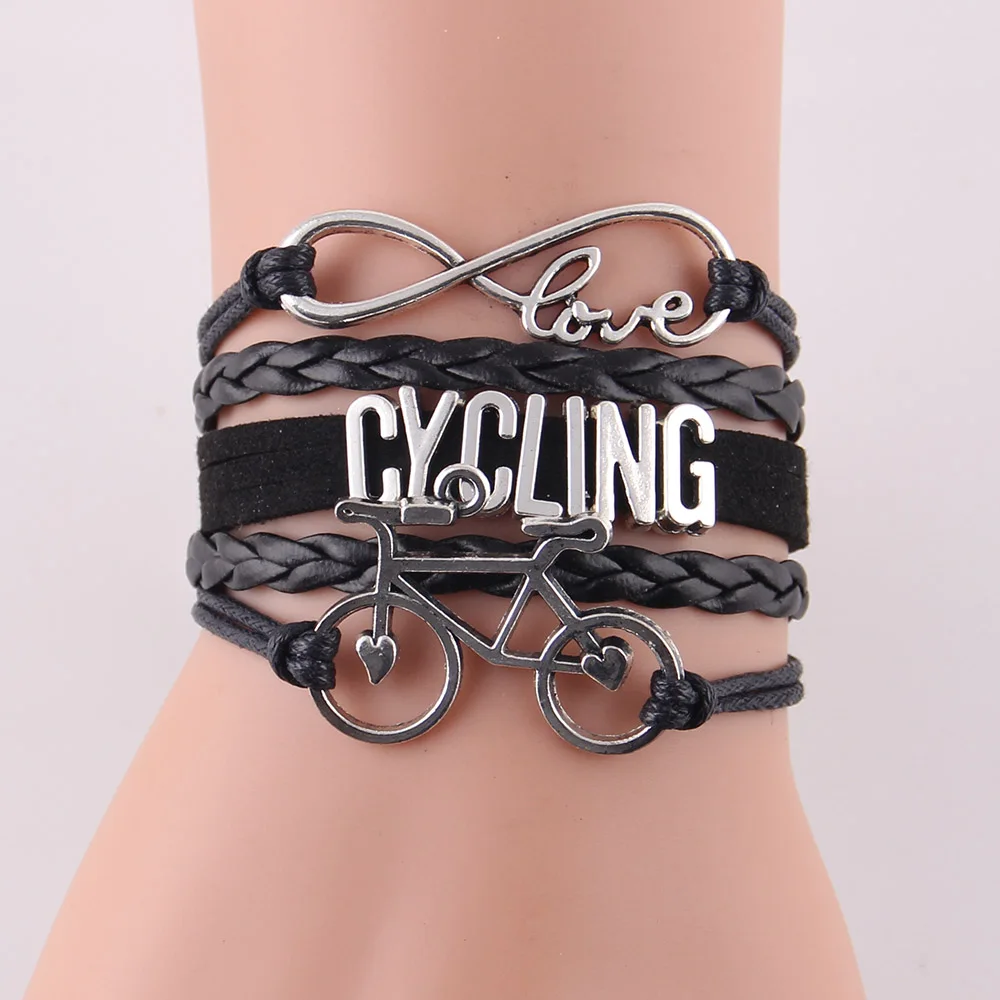 Little MingLou Infinity Love Cycling Bracelet Bike Charm Sport Hobby Bracelets & Bangles For Women Men Jewelry bracelet jewelry
