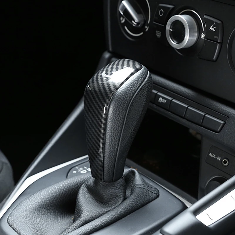 

Carbon Fiber Car Gear Shift Handle Sleeve Cover Stickers ABS For BMW 1 3 Series E90 E92 E87 X1 E84 Auto Interior Accessories