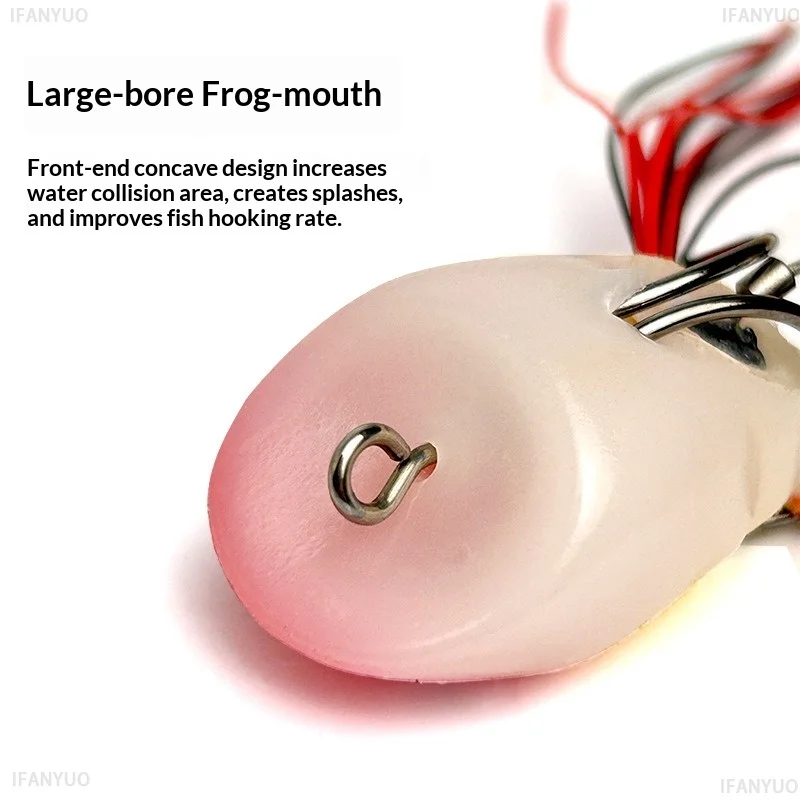5g Topwater Frog Fishing Lure Floating Soft Toad Bait Squid Head Spinner Double Hook Snakehead Bass Weedless Tackle Frogbait Set - 2