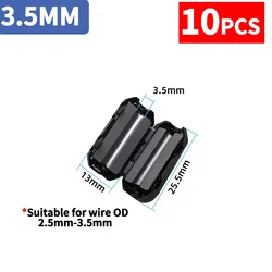 10 - Piece Magnetic Ferrite Filter Anti - Interference Shield with Removable EMC (3.5mm)