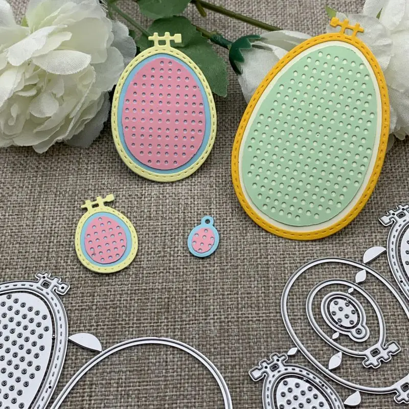

Egg embroidery frame tag Metal Cutting Dies For DIY Scrapbooking Decorative Embossing Handcraft Die Cutting Template Mold