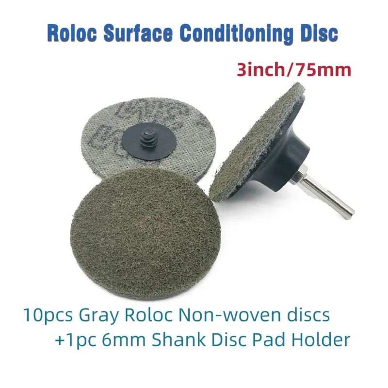 10pcs 3inch/75mm Supper Fine/Fine/Medium/Coarse cutting abrasive discs Quick Change Discs Surface Conditioning Discs