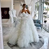 Eightree Formal A-Line Wedding Dresses Princess Strapless Ruffled Bridal Dress Boho Beach Wedding Ball Prom Gowns Custom Size 1