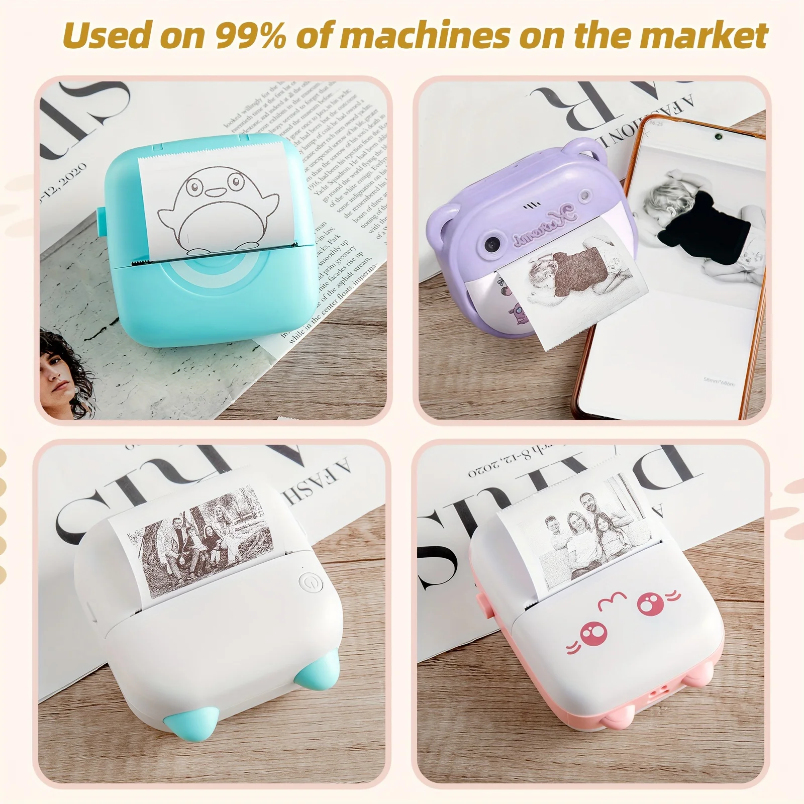 20 Rolls Thermal Printing Paper – 57×25mm, Compatible with Kids Cameras, Clear & Long-Lasting Print