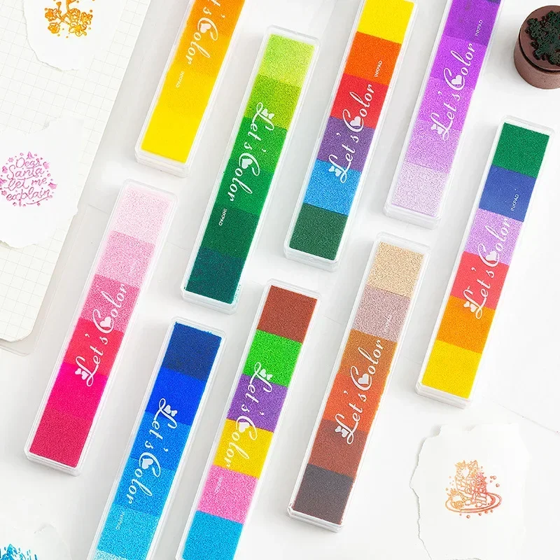 Puzzle painting craft kit Finger Painting Kit Drawing Stencils Colorful Inkpad DIY Scrapbooking Creative Stationery Paint Tool School Supplies