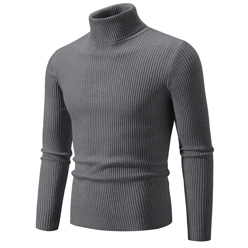 Men Turtleneck Sweater Pullover Knitted Warm Casual turtleneck sweater basic sweater jacquard sweater