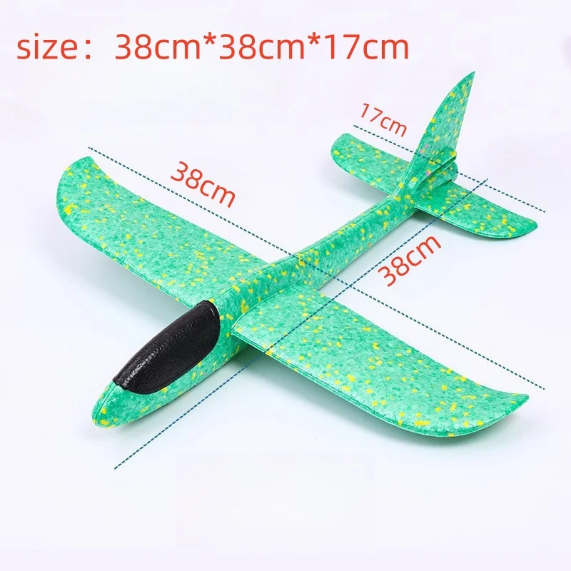 대형 폼 항공기 장난감, 손 던지기 비행 글라이더 항공기, DIY 모형 장난감, 원형 던지기 비행기, 어린이 선물, 38cm