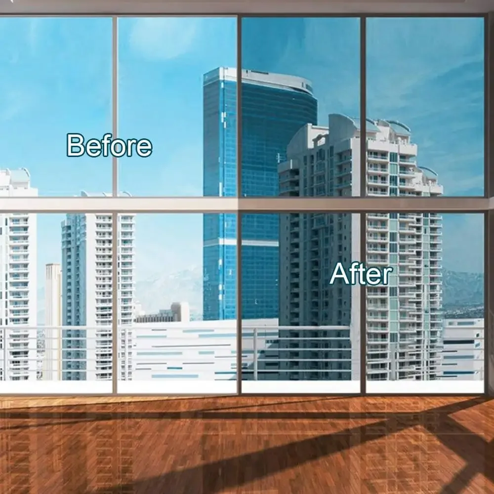 One Way Mirror Window Film Privacy Stained Glass Vinyl for Home Sun Blocking Self Adhesive Window Tint Anti UV Glass Sticker