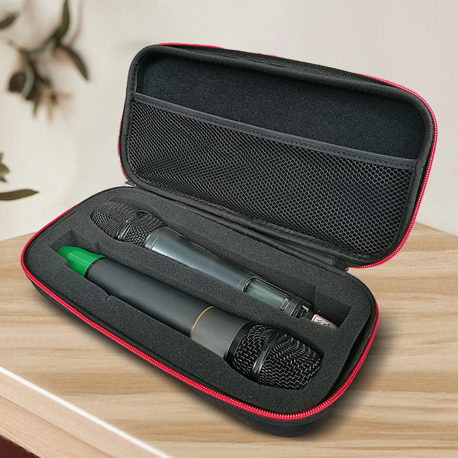 Microphone Storage Case Shockproof EVA Zipper Carrying Holder Handheld