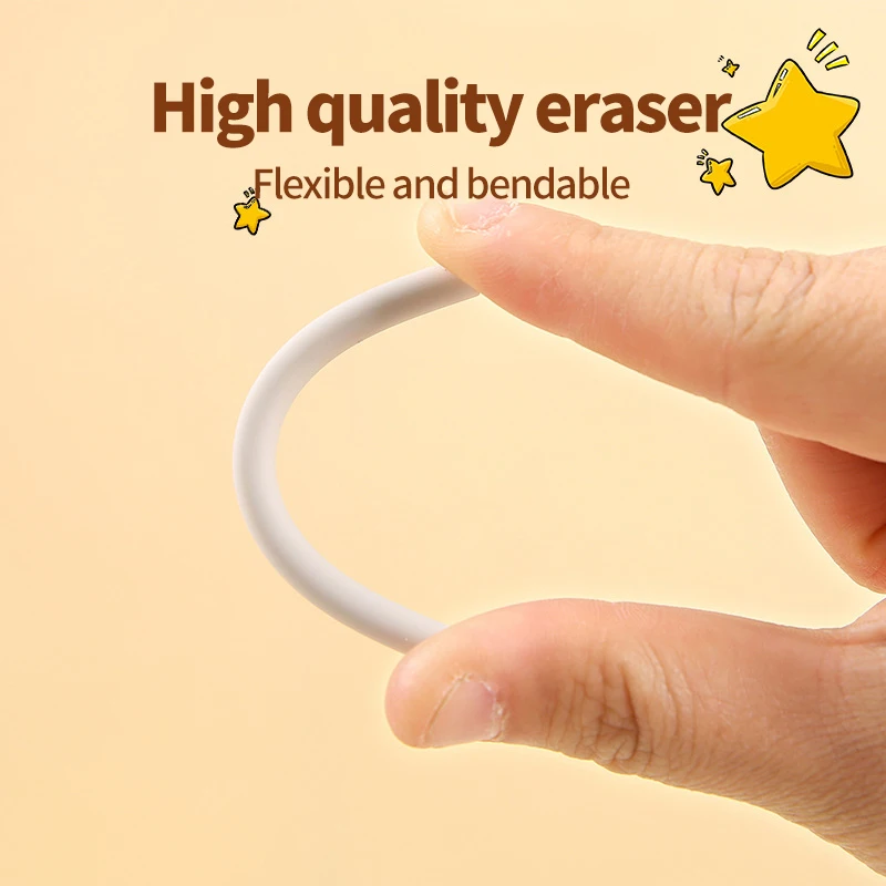 KHINSUN Press Retractable Pencil Eraser Correction Stationery Pen Style Pencil Rubber for Kids Writing School Supplies Erasers 4