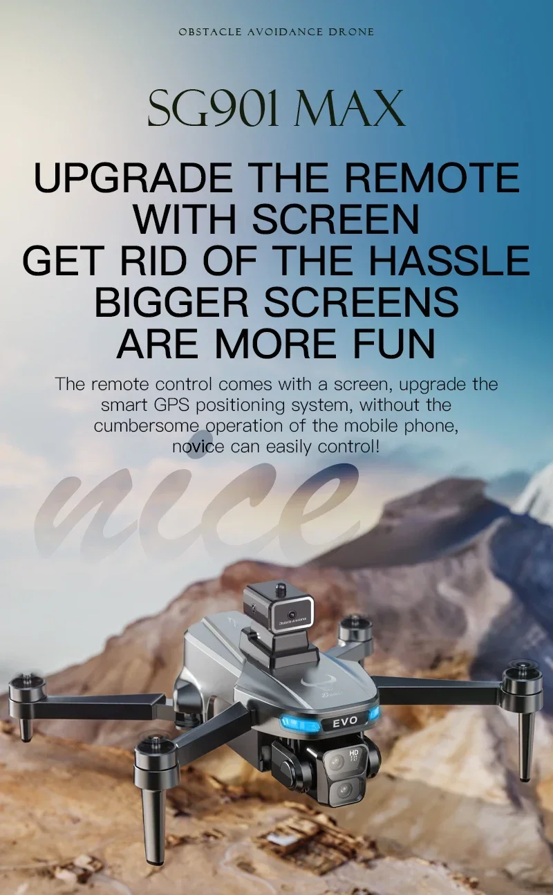 SG901 MAX GPS Drone Profesional Screen control 4K HD Dual Camera BrushlessObstacle Avoidance Aerial Photography Quadcopter Toys