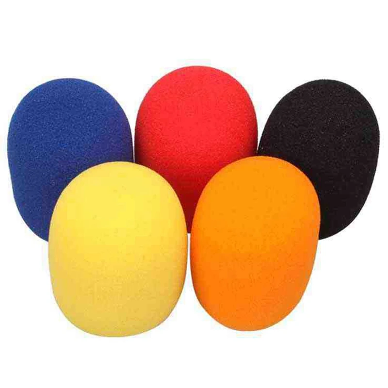 5 Pcs Solid Color Non Disposable Microphone Dust Cover Thickened