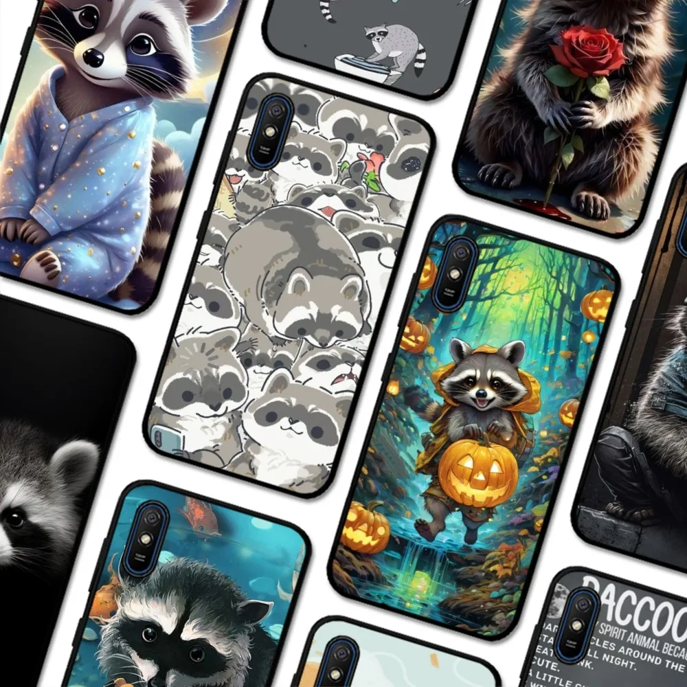 

Cute Animal Raccoon Phone Case For Redmi 5 6 7 8 9 10 plus pro 6 7 8 9 A GO K20 K30 K40 pro plus F3 Fundas