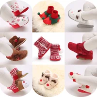 Christmas Warm Soft Shoes Baby Toddler First Walkers Winter Baby Boys Girls Shoes Xmas Cosplay Cute Cartoon Kids Animal Shoes 1