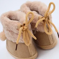 Winter Baby Boots Pompom Plus Velvet Snow Booties Baby Shoes Warm baby Girl Shoes Soft Sole Indoor Walking Shoe 5