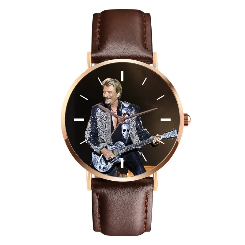 New Rose Gold Johnny Hallyday Watch Casual Fashion Women'S Quartz Wristwatches hallyday johnny vinyl johnny hallyday coffret collector vogue 1960 1961 lp 12 album 33 rpm