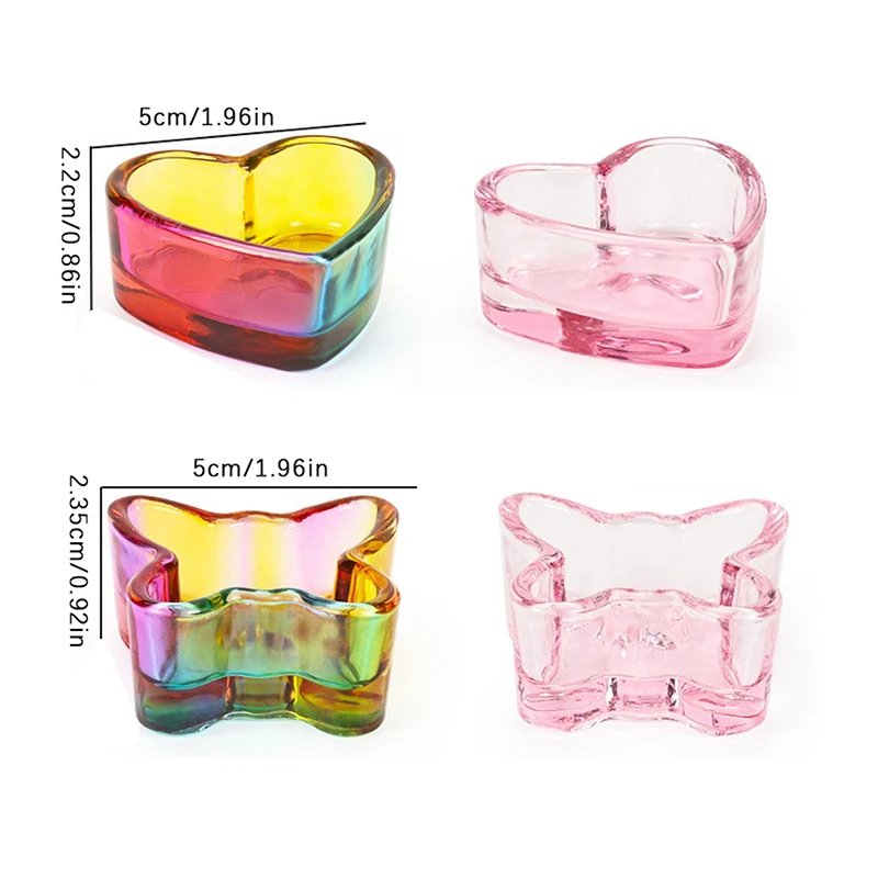 Manicure Tools 1pc Crystal Glass Acrylic Powder Liquid Nail Pen Washing Cup Nail Powder Holder Container