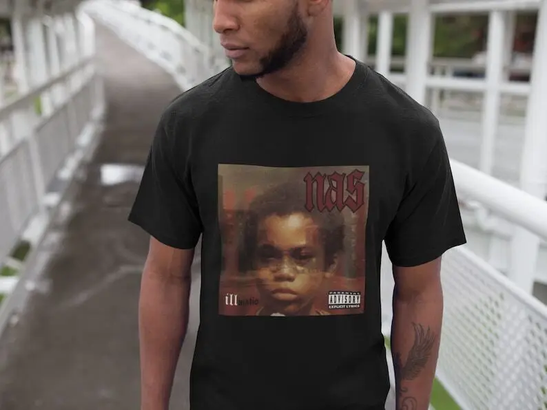 Nas Illmatic Hip Hop Shirt, Album Cover, Nas Concert Fan Merch, Vintage Anni '90 Maniche Lunghe O Corte