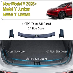 Rear Trunk Bumper Protector Guard - Juniper Launch Accessories Trunk Mat Threshold Sill Cover Pad Plate (Full Set 3pcs)