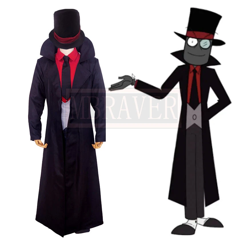 Villainous Black Hat Boss Bh Halloween Cosplay Costume Uniform Party